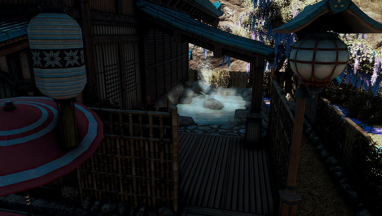 Naturally heated outdoor baths